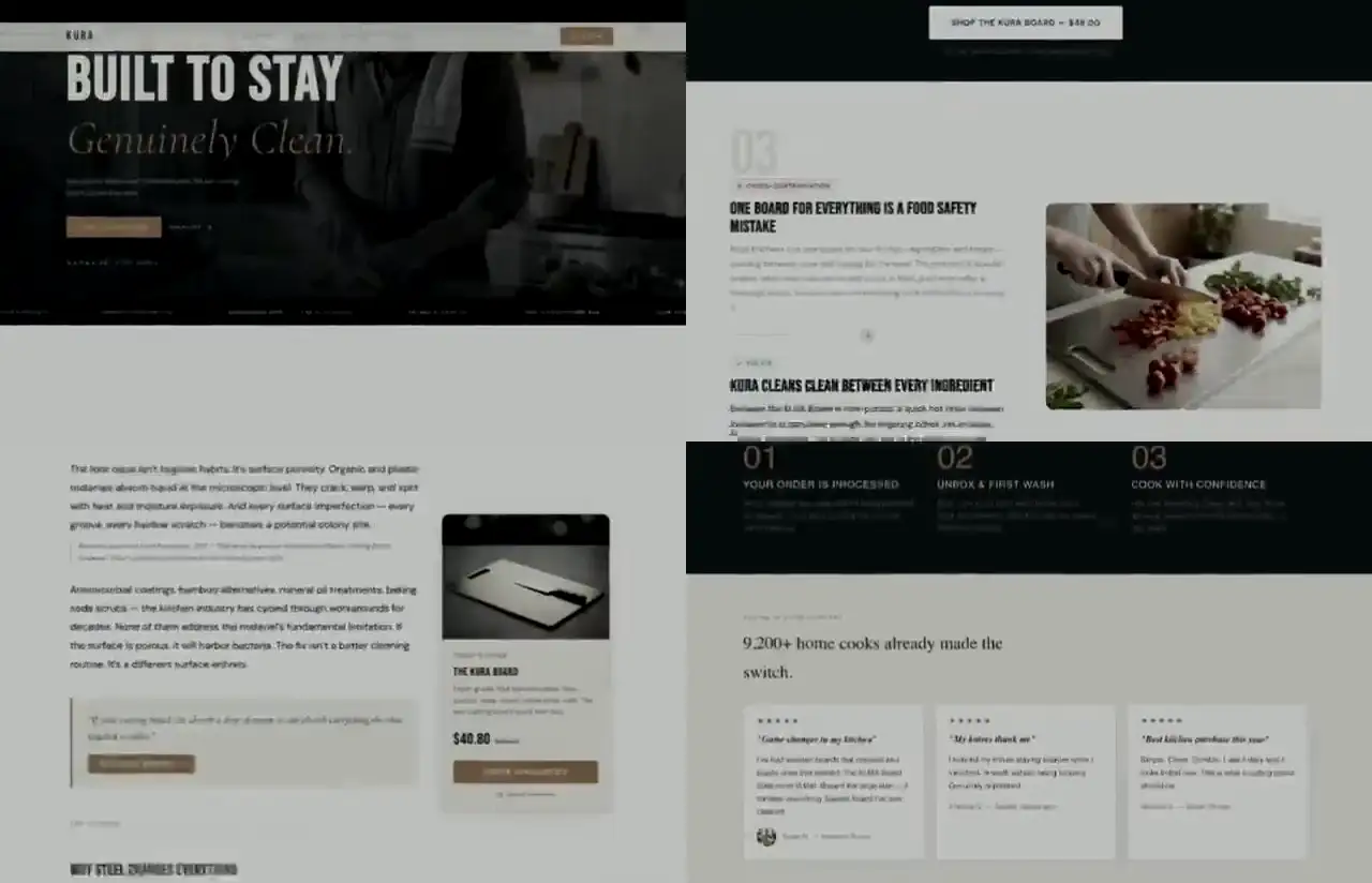 Product pages scrolling