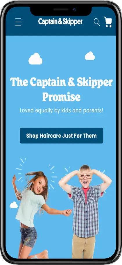 Kids haircare brand promise section